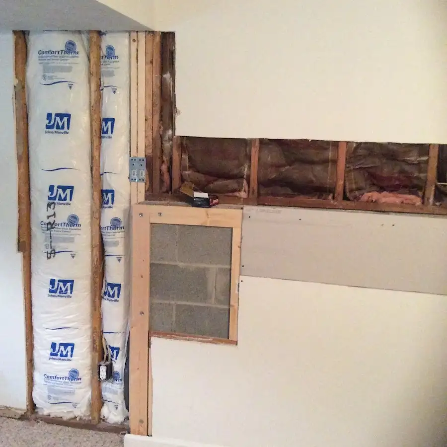 Wall insulation replacement during Basement Flood Cleanup in Waynesboro